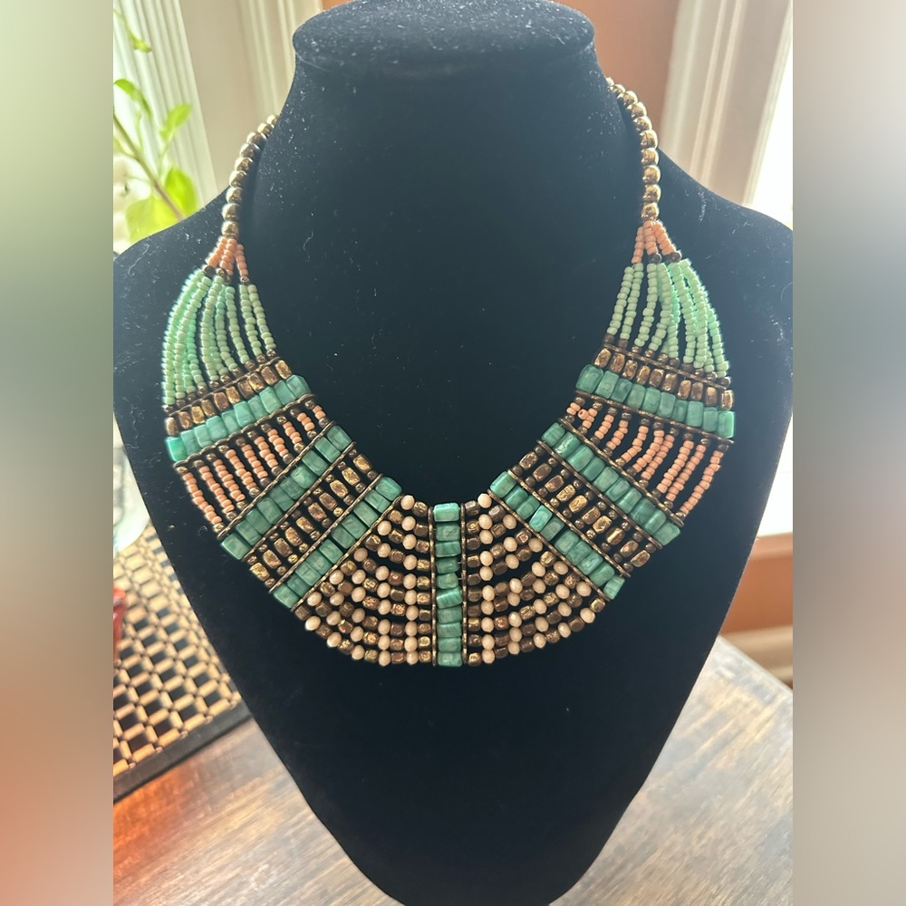 Beaded statement necklace